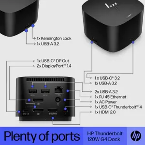 "HP Thunderbolt 120W G4" nešiojamojo kompiuterio dokas (LT)