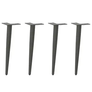 Kavos staliuko kojelės, 4 vnt., antracito spalvos, 30-31 cm, plienas, kūginės formos