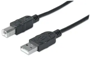 MANHATTAN Hi-Speed USB įrenginio kabelis 3 m juodas USB 2.0 Standard-A vyriškos lyties į USB 2.0 St…