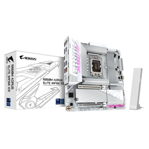 GIGABYTE B860M AORUS ELITE WF6E ICE Motherboard - Intel Core Ultra Series CPUs, 12+1+2+1 Phases VRM…