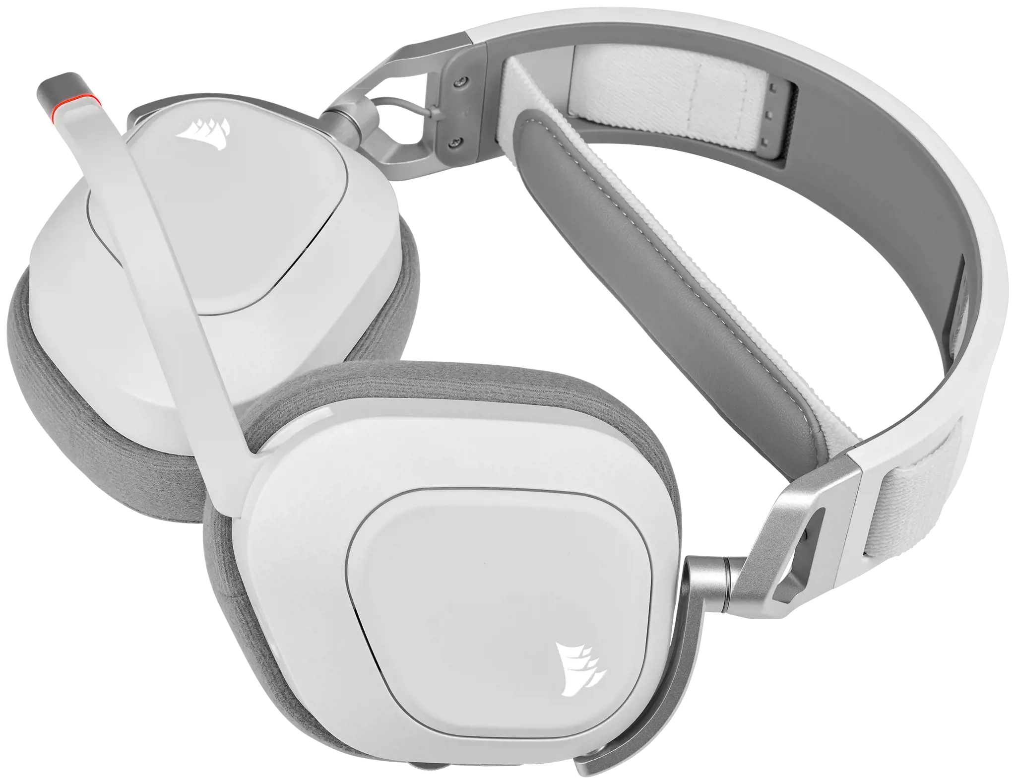 CORSAIR HS80 RGB belaidės ausinės, baltos spalvos