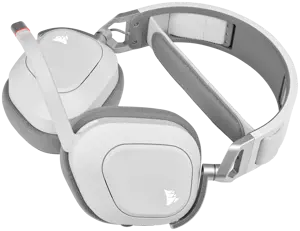 CORSAIR HS80 RGB belaidės ausinės, baltos spalvos