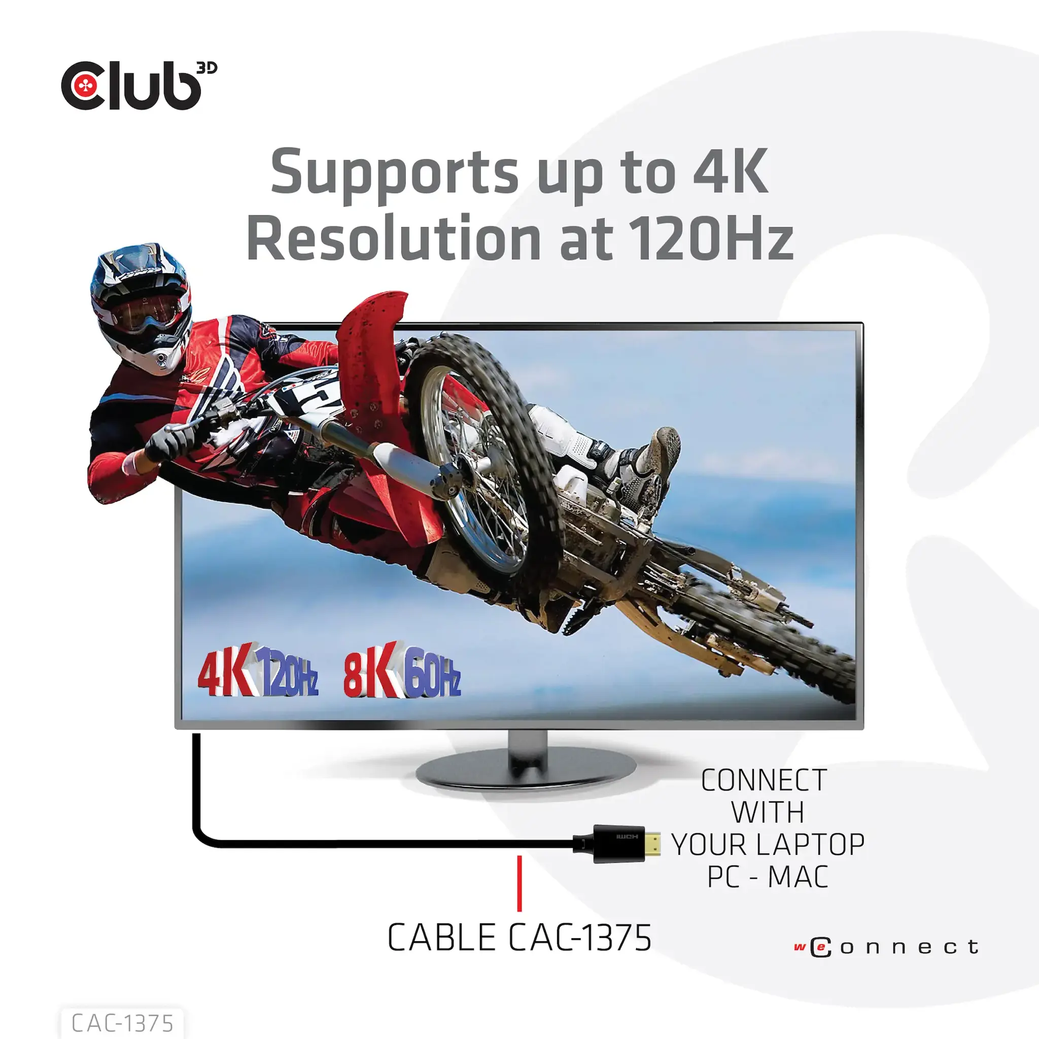 CLUB3D Ultra High Speed HDMI™ Certified Cable 4K120Hz 8K60Hz 48Gbps M/M 5m/16.4ft, 5 m, HDMI Type A (Standard), HDMI Type A (Standard), 48 Gbit/s, Audio Return Channel (ARC), Black