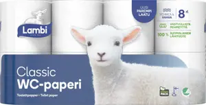 LAMBI tualetinis popierius 8 vnt, 3 sluoksnių