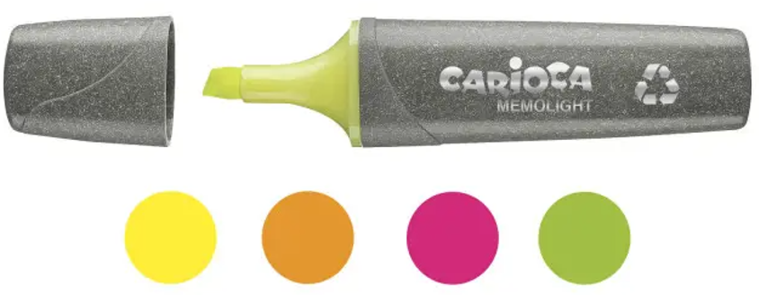 Teksto žymekliai CARIOCA ECOFAMILY MEMOLIGHT, 5 mm, 4 vnt.