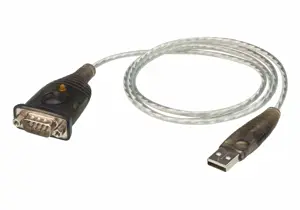 ATEN USB 2.0 ir RS-232 adapteris (100 cm), juodas, metalinis, 1 m, USB Type-A, DB-9, vyriškas, vyri…