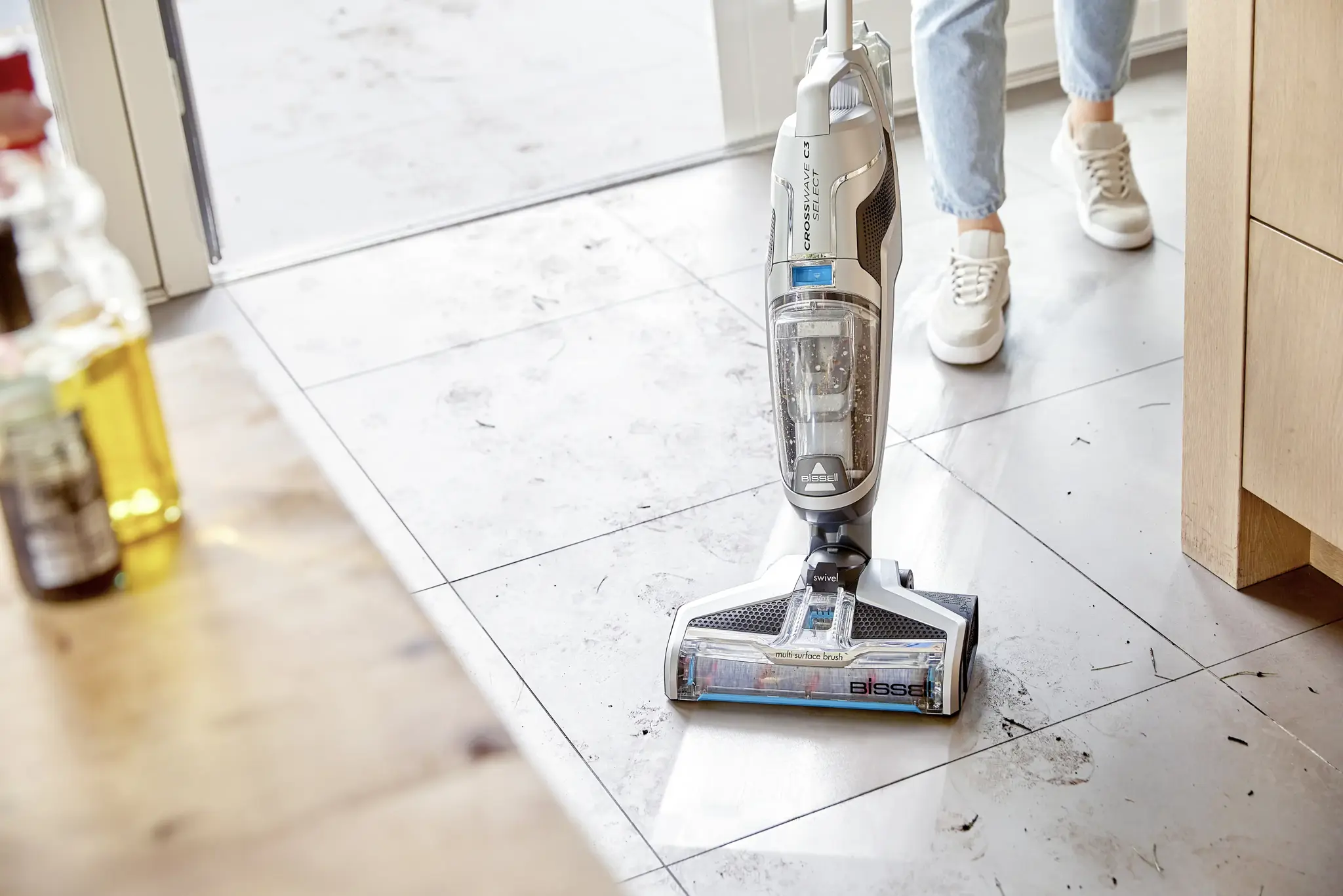 "Bissell" dulkių siurblys "CrossWave C3 Select Corded", veikiantis su laidu, rankinis kotas, skalbimo funkcija, juodas/titaninis/mėlynas, 24 mėn. garantija