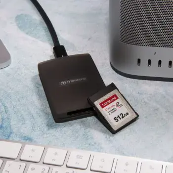 TRANSCEND CFexpress B tipo kortelių skaitytuvas USB 3.2 Gen 2x2 C tipo