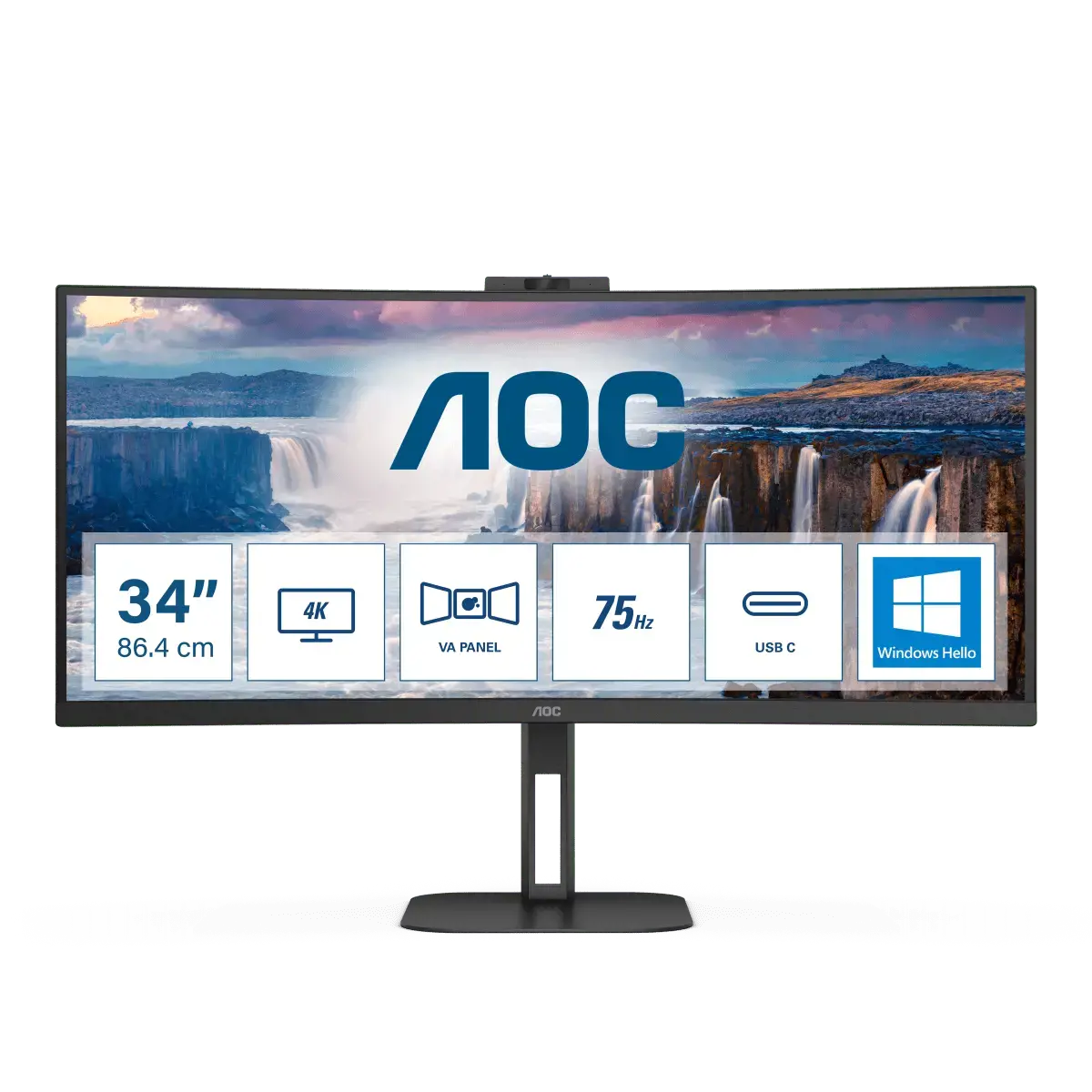 Monitorius AOC CU34V5CW/BK 34inch monitor HDMI DP USB