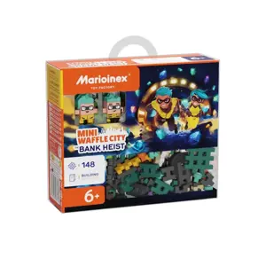 MARIOINEX Mini Waffle City Bank Robbery Building Blocks, 148 pieces