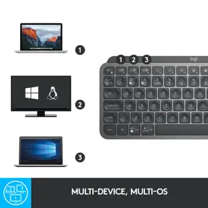 "LOGITECH MX Keys Mini Minimalist" belaidė apšviesta klaviatūra - GRAPHITE - US INTL - INTNL (JAV)