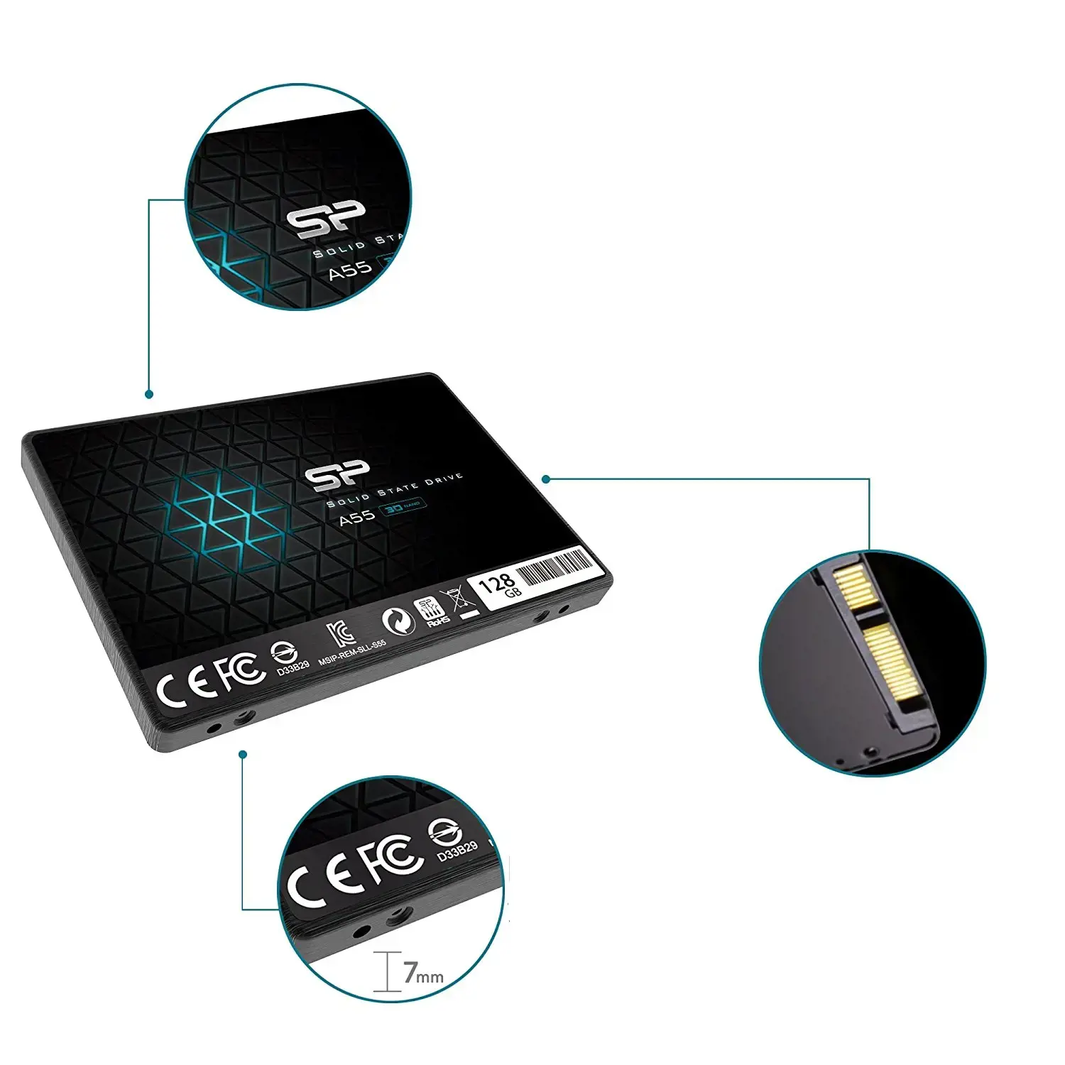 SSD diskas SILICON POWER A55 128 GB, 2.5", SATA 6Gb/s