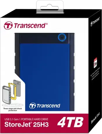 TRANSCEND StoreJet 25H3B 4Tb nešiojamasis kietasis diskas