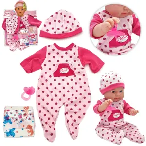 WOOPIE Kūdikių lėlės drabužių rinkinys Mega Set Body Paci Cloth Cap Diaper 43-46 cm