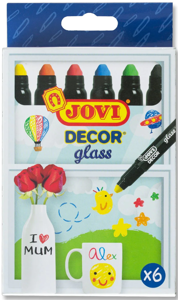Kreidelės dekoravimui JOVI GLASS,  6 spalvos