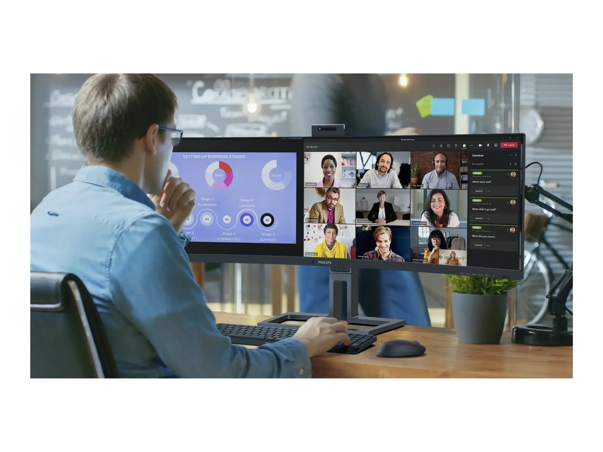 PHILIPS 44,5 colių 5120x1440 VA lenktas monitorius