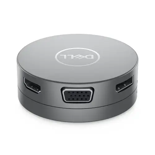 DELL USB-C mobilusis adapteris - DA310, laidinis, USB 3.2 Gen 2 (3.1 Gen 2) Type-C, 10,100,1000 Mbps, sidabrinis, 3840 x 2160 pikselių, 1920 x 1080 pikselių