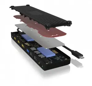 "ICY BOX IB-DK2116-C" daugiafunkcinė nešiojamųjų ir asmeninių kompiuterių prijungimo stotelė