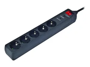 GEMBIRD SPG-5-C-5 viršįtampių apsauga 5 lizdai savidiagnostikos indikatorius VDE patvirtintas vokiškas kištukinis maitinimo laidas 1,5 m