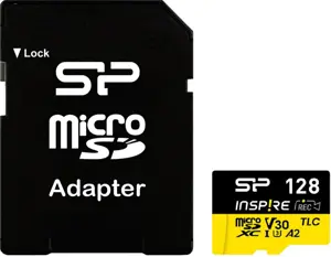 Silicon Power Memory card with adapter | Inspire | 128 GB | microSDXC | Flash memory class C10, UHS…