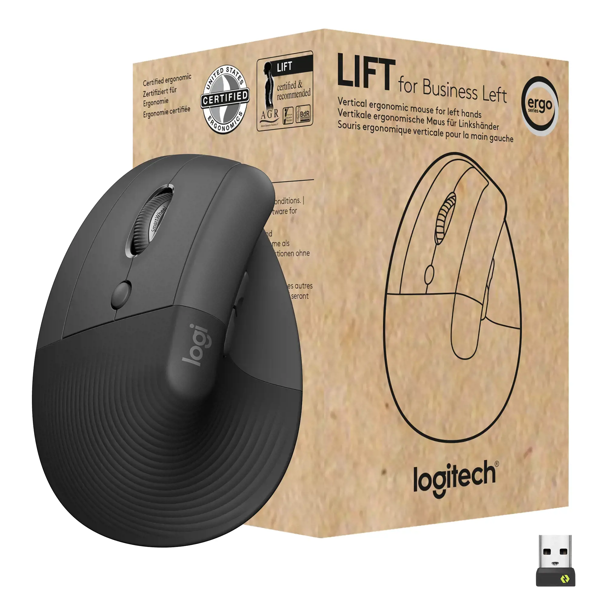 "LOGITECH LIFT FOR BUSINESS LEFT" - GRAFITINĖ / JUODA - EMEA