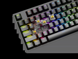 "Genesis" mechaninė žaidimų klaviatūra THOR 404 TKL RGB mechaninė žaidimų klaviatūra Laidinė JAV Gateron Yellow Pro USB Type-A 1005 g