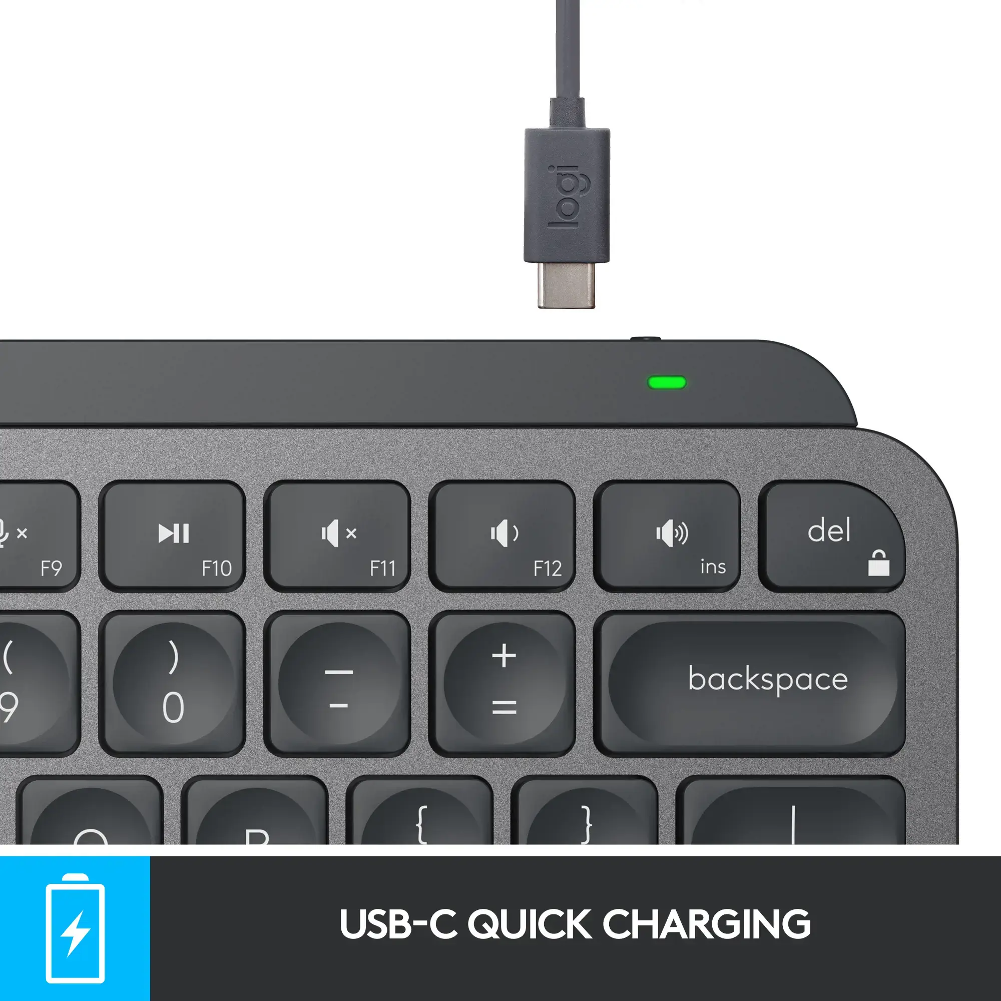 "LOGITECH MX Keys Mini Minimalist" belaidė apšviesta klaviatūra - GRAPHITE - US INTL - INTNL (JAV)