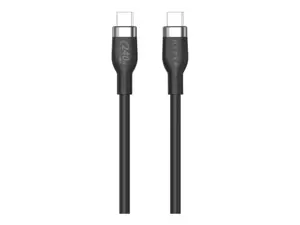 "Hyper" 1M silikoninis 240W USB-C įkrovimo kabelis - juodas