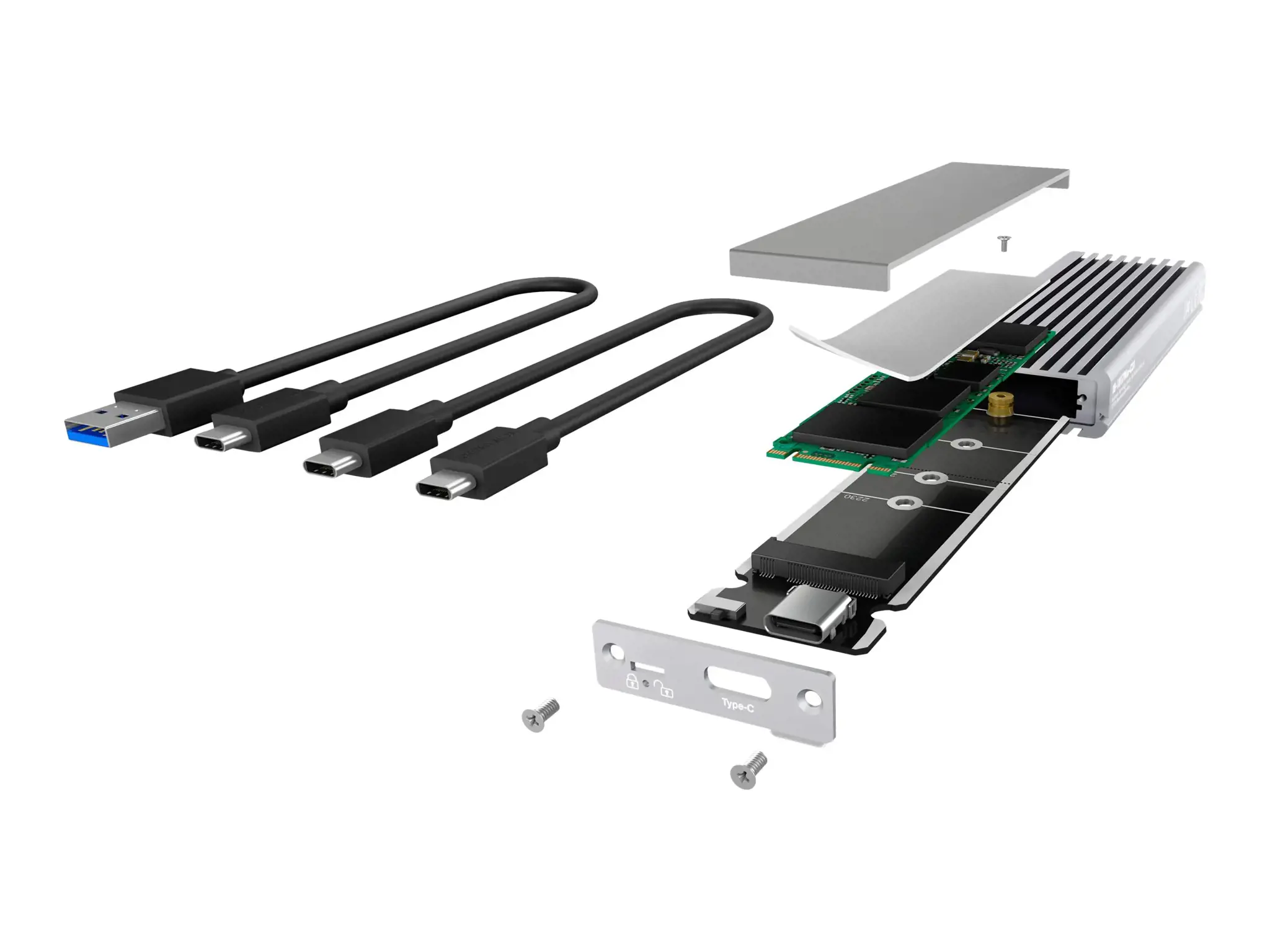 ICYBOX IB-1817Ma-C31 "IcyBox" išorinis korpusas M.2 NVMe SSD, USB 3.1 Type-C, sidabrinės spalvos