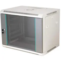 Q-LANTEC 19" 18U wall-mounted rack 600x450, glass door, grey