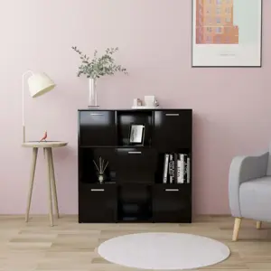 Spintelė knygoms, juodos spalvos, 90x30x90cm, apdirbta mediena