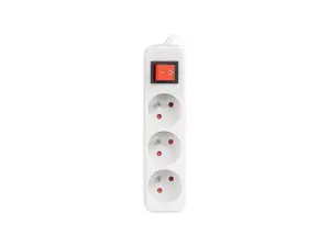 LANBERG PS1-03E-0150-W Lanberg 1,5 m baltos spalvos LANTERGE CURVE 3X 230V PL su grandinės pertraukikliu, pilnas varis