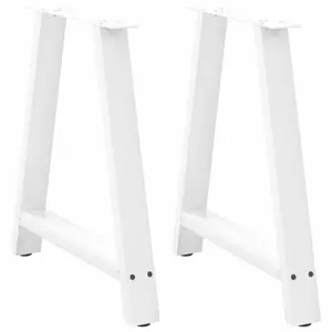 Valgomojo stalo kojelės, 2 vnt., baltos, 80x(72-73) cm, plienas, A formos