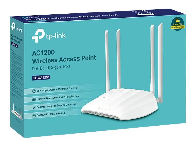 TP-Link AC1200 belaidis prieigos taškas, 867 Mbit/s, 300 Mbit/s, 867 Mbit/s, 10,100,1000 Mbit/s, IEEE 802.11a, IEEE 802.11ac, IEEE 802.11b, IEEE 802.11g, IEEE 802.11g, IEEE 802.11n, 10/100/1000Base-T(X)