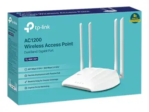 TP-Link AC1200 belaidis prieigos taškas, 867 Mbit/s, 300 Mbit/s, 867 Mbit/s, 10,100,1000 Mbit/s, IEEE 802.11a, IEEE 802.11ac, IEEE 802.11b, IEEE 802.11g, IEEE 802.11g, IEEE 802.11n, 10/100/1000Base-T(X)