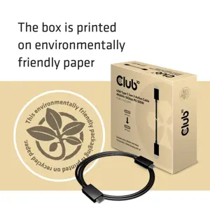 CLUB3D USB Gen2 Type C Video 4K60Hz, Data 10Gbps and 100W Charging 1Meter M/F, 1 m, USB C, USB C, USB 3.2 Gen 2 (3.1 Gen 2), Male/Male, Black