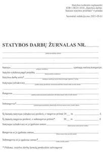 Statybos darbų žurnalas, A4 (106)  0720-051