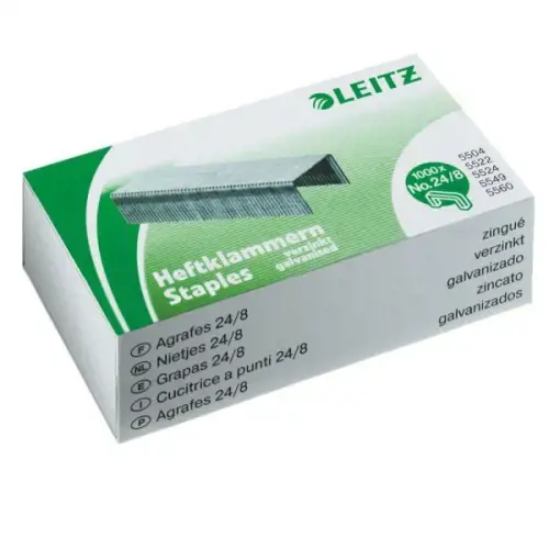 "Leitz Power Performance P4 24/8", 1000 sąvaržėlių, 24/8, plienas, "Leitz", 60 g, 36 x 70 x 19 mm