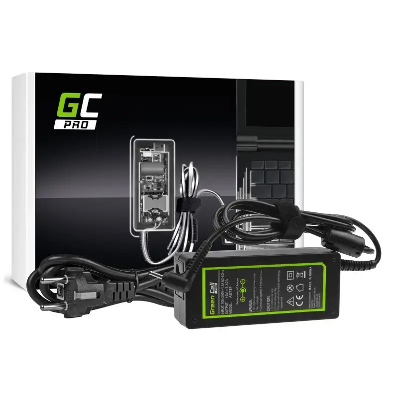 GREENCELL AD73P maitinimo šaltinio įkroviklis Green Cell PRO 19V 3.42A 65W, skirtas Acer Aspire S7 S7-392 S7-3