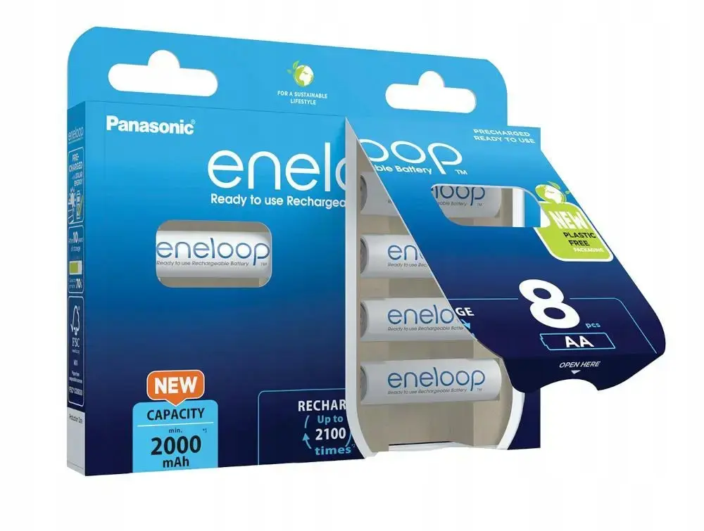 Panasonic Eneloop AA 2000mAh rechargeable - 8 pcs