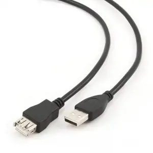 GEMBIRD CCP-USB2-AMAF-15C Gembird USB 2.0 A- A lizdas 15 pėdų ilgio juodas kabelis