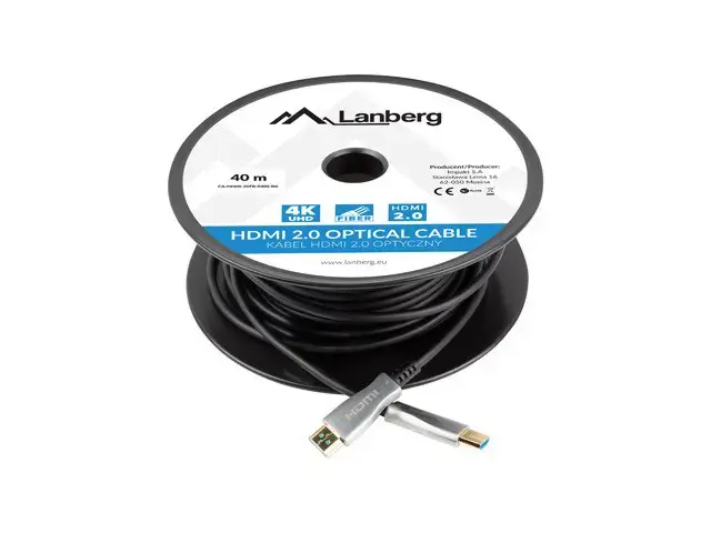 LANBERG HDMI v2.0 M/M kabelis 40 m optinis AOC juodas
