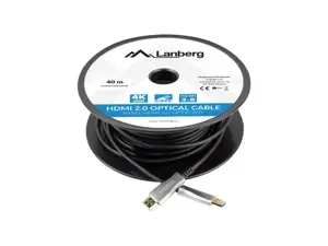 LANBERG HDMI v2.0 M/M kabelis 40 m optinis AOC juodas