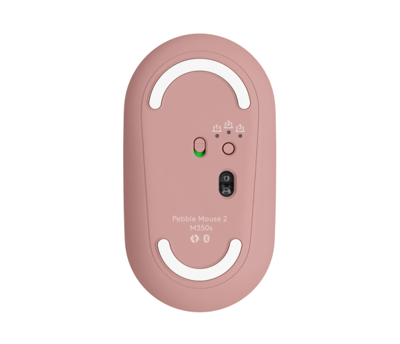 Logitech Pebble 2 M350s, Ambidextrous, Optical, RF Wireless + Bluetooth, 4000 DPI, White