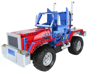 Nuotoliniu būdu valdomas automobilis, kurį galima surinkti su QUER BLOCKS TRUCK