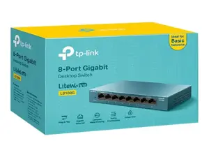 "TP-Link" 8 prievadų 10/100/1000Mbps stalinio kompiuterio tinklo komutatorius, nevaldomas, Gigabit Ethernet (10/100/1000)