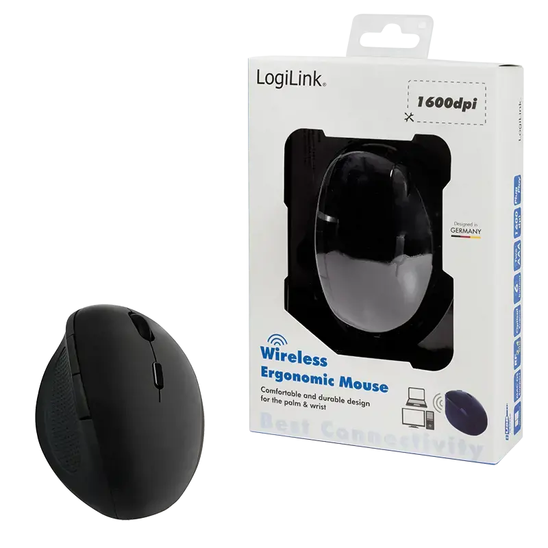 LOGILINK ID0139 LOGILINK - Belaidė ergonominė pelė, 2,4 GHz, 1600 dpi