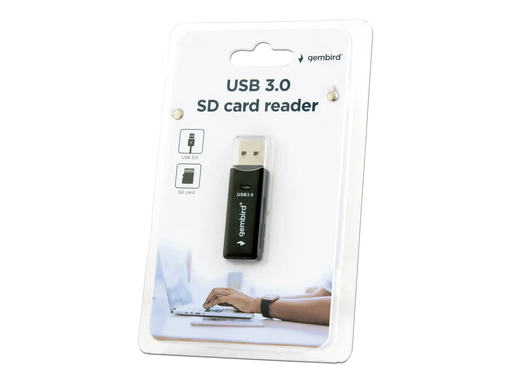 GEMBIRD UHB-CR3-01 Gembird kompaktiškas USB 3.0 SD/MicroSD kortelių skaitytuvas, lizdinė plokštelė