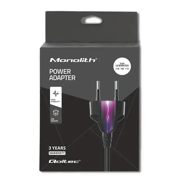 QOLTEC MAITINIMO ŠALTINIS LG MONITORIUI 25 W | 19 V | 1.3A | 6.5*4.4 | + MAITINIMO KABELIS