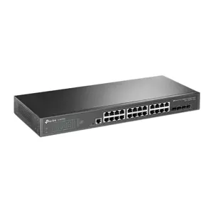 "TP-Link JetStream" 24 prievadų gigabitinis L2+ valdomas komutatorius su 4 10GE SFP+ lizdais, valdomas, L2+/L3, Gigabit Ethernet (10/100/1000), montuojamas į 1U spintą